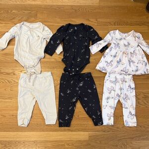 Lot of 3 Baby Gap Clothing Sets with Floral Patterns